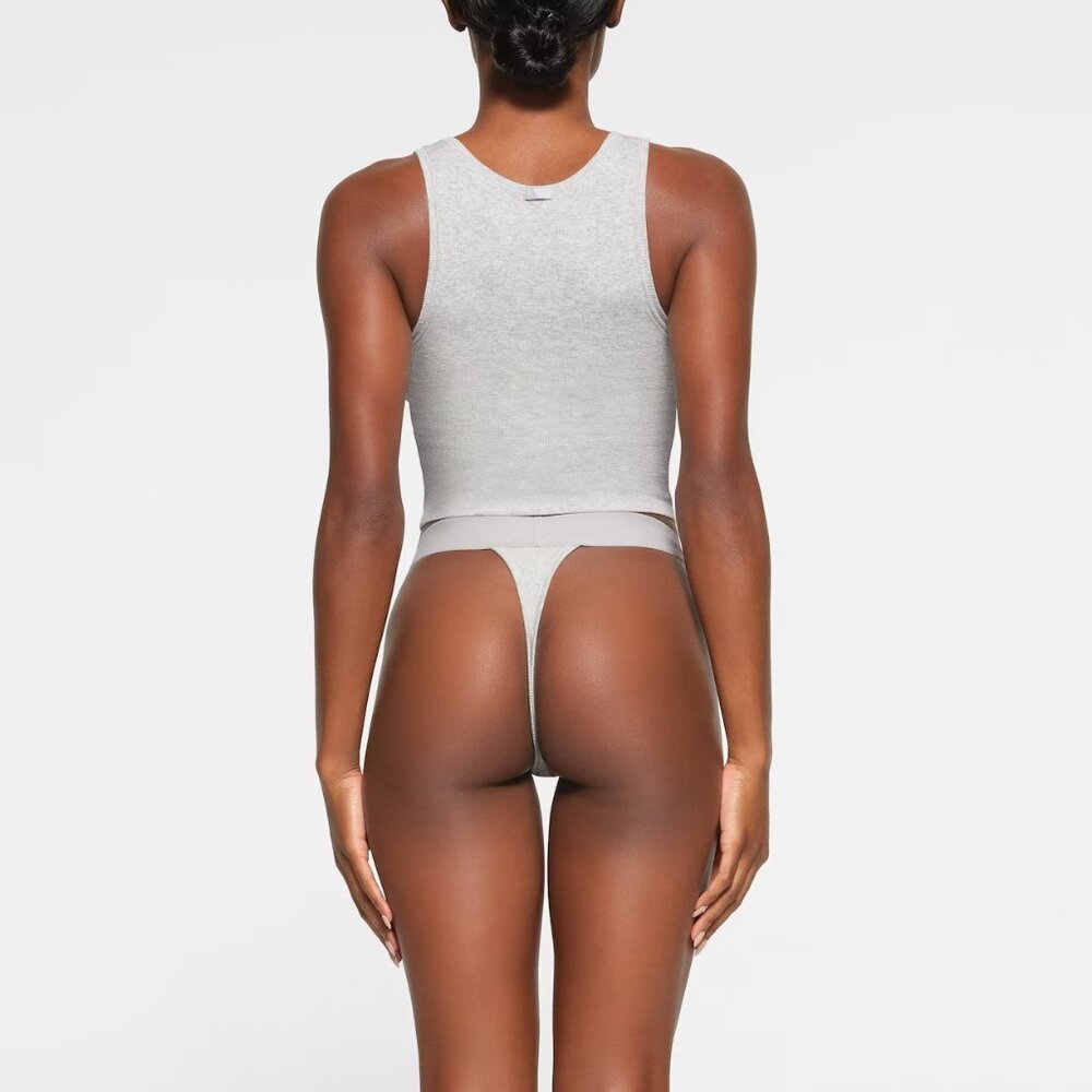 NEW WITHOUT TAGS | SKIMS Cotton Rib Tank Top Light Heather Grey Size Medium - Picture 6 of 7